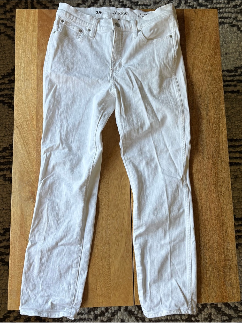 J.CREW White 9" Vintage Slim Straight Jeans size 28 white